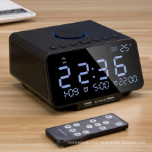 K9 Digital Alarm Clock Blue Tooth Speaker with USB Charger Rechargeable
